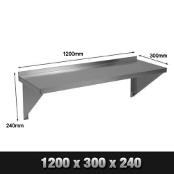 Stainless Steel Wall Shelf - 1200mm - WS1248